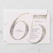 Modernes, minimalistisches, ganz weißes Party 65. Einladung (Vorderseite)