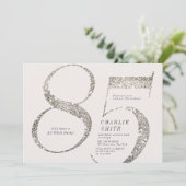 Modernes, minimalistisches, ganz weißes Party 85. Einladung (Stehend Vorderseite)