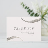 Modernes, minimalistisches, ganz weißes Party Dankeskarte (Stehend Vorderseite)