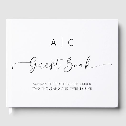 Modernes Minimalistisches Gästebuch (Vorderseite)