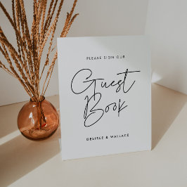 Modernes Minimalistisches Gästebuch Sockelschild