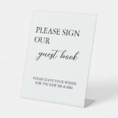 Modernes Minimalistisches Gästebuch Sockelschild (Vorderseite)