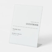 Modernes Minimalistisches Gästebuchzeichen Sockelschild (Vorderseite)