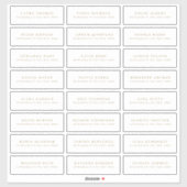 Modernes, minimalistisches Gästeschild Aufkleber (Blatt)