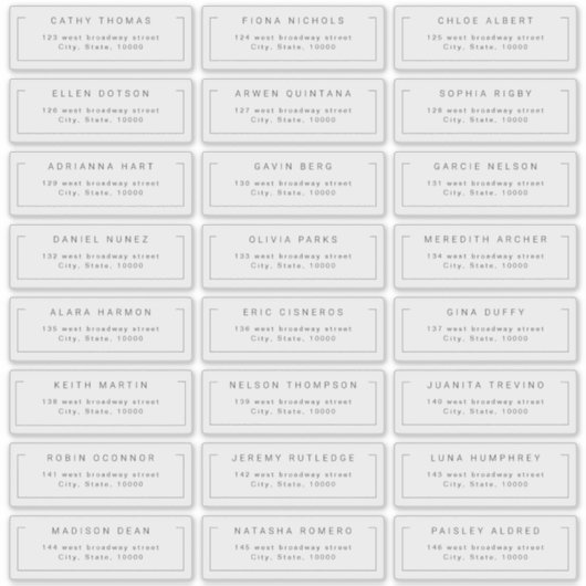 Modernes, minimalistisches Gästetikett Aufkleber (Vorderseite)