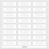 Modernes, minimalistisches Gästetikett Aufkleber (Blatt)