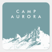 Modernes Minimalistisches Gebirge - desaturierter Quadratischer Aufkleber (Vorderseite)