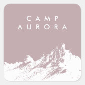 Modernes Minimalistisches Gebirge pink Quadratischer Aufkleber (Vorderseite)