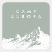 Modernes Minimalistisches Gebirge Quadratischer Aufkleber (Vorderseite)