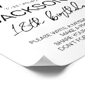 Modernes Minimalistisches Geburtszeitenzeichen Poster (Ecke)