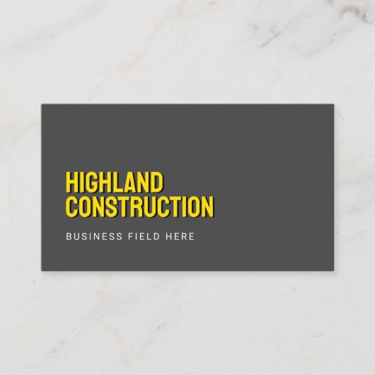 Modernes Minimalistisches Gelb auf dunkelgrau | Sa Visitenkarte (Vorderseite)