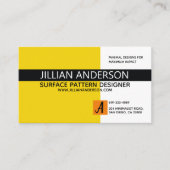 Modernes Minimalistisches Gelb und Schwarz Visitenkarte (Vorderseite)