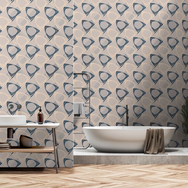 Modernes Minimalistisches geometrisches Tapete (Badezimmer)