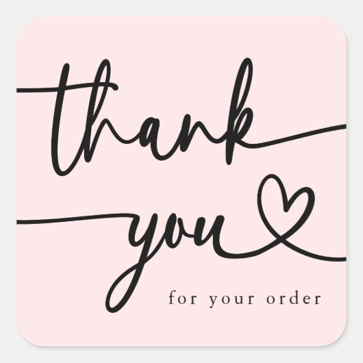 Modernes Minimalistisches Geschäft dank Script | R Quadratischer Aufkleber (Vorderseite)