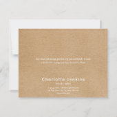 Modernes, Minimalistisches Geschäft mit rustikalen Dankeskarte (Rückseite)