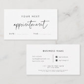 Modernes, minimalistisches Geschäft Terminkarte (Vorne/Hinten)