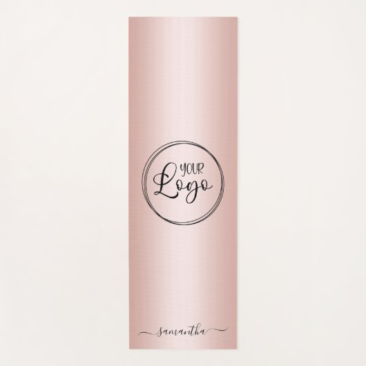 Modernes Minimalistisches Girly-Rose-Gold-Logo Yogamatte (Vorderseite)