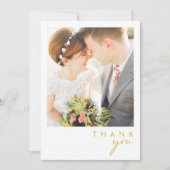 Modernes Minimalistisches Gold Flat Foto Danke Kar (Vorderseite)