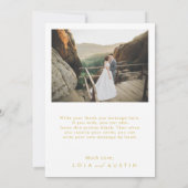 Modernes Minimalistisches Gold Flat Foto Danke Kar (Rückseite)