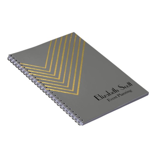 Modernes Minimalistisches Gold Geometric Design Jo Notizblock (Rechte Seite)