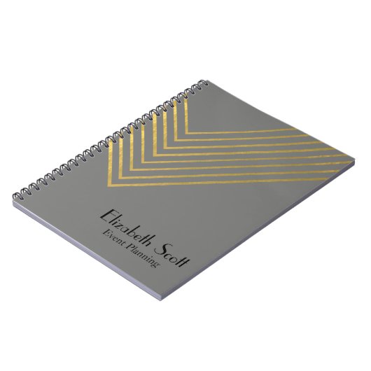 Modernes Minimalistisches Gold Geometric Design Jo Notizblock (Linke Seite)