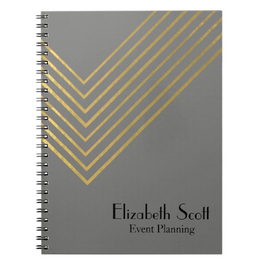 Modernes Minimalistisches Gold Geometric Design Jo Notizblock (Vorderseite)