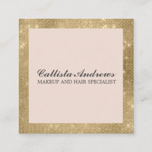 Modernes Minimalistisches Gold Glitzer Einfaches M Quadratische Visitenkarte