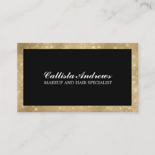 Modernes Minimalistisches Gold Glitzer Einfaches M Visitenkarte