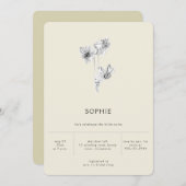 Modernes Minimalistisches Gold Hint Daffodil Braut Einladung (Vorne/Hinten)