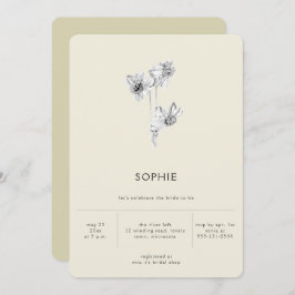 Modernes Minimalistisches Gold Hint Daffodil Braut Einladung