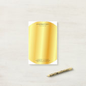 Modernes Minimalistisches Gold-Look Post-it Klebezettel (Auf Schreibtisch)