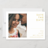 Modernes Minimalistisches Gold Save the Date Magneteinladung (Vorderseite)