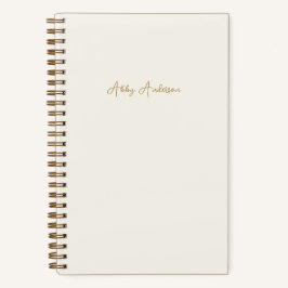Modernes Minimalistisches Gold Script | Off White Notizblock
