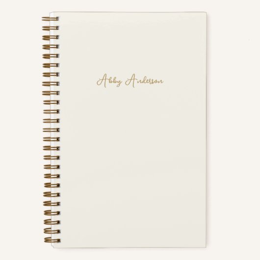Modernes Minimalistisches Gold Script | Off White Notizblock (Vorderseite)