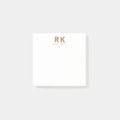 Modernes, Minimalistisches Gold Two Monogram Post-it Klebezettel (Vorderseite)