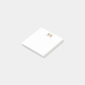 Modernes, Minimalistisches Gold Two Monogram Post-it Klebezettel (angewinkelt)