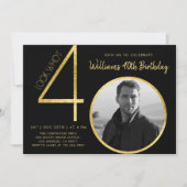 Modernes Minimalistisches Gold Typ 40. Geburtstag Einladung (Vorderseite)