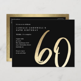 Modernes Minimalistisches Gold Typ 60. Geburtstag Postkarte
