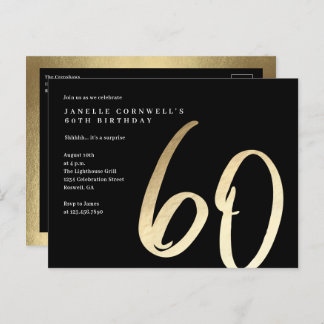 Modernes Minimalistisches Gold Typ 60. Geburtstag Postkarte