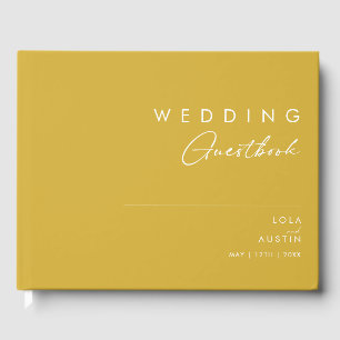 Modernes Minimalistisches Gold Wedding Gästebuch