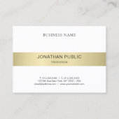 Modernes, Minimalistisches Gold Weiß Elegant Einfa Visitenkarte (Rückseite)