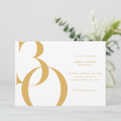 Modernes Minimalistisches Gold Weißes 30. Geburtst Einladung (Stehend Vorderseite)