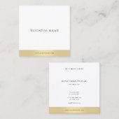 Modernes Minimalistisches Gold Weißes Berufliches  Quadratische Visitenkarte (Vorne/Hinten)