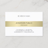 Modernes Minimalistisches Gold Weißes Elegantes Ei Visitenkarte (Rückseite)