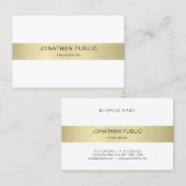 Modernes Minimalistisches Gold Weißes Elegantes Ei Visitenkarte (Vorne/Hinten)