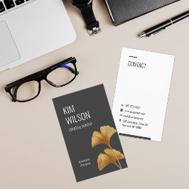Modernes Minimalistisches Golden Ginkgo Visitenkarte