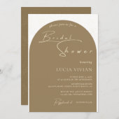 Modernes Minimalistisches Goldenes Staub-Brautpart Einladung (Vorne/Hinten)