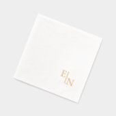 Modernes Minimalistisches Goldfolienmonogramm Servietten Mit Folie (Links)