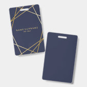 Modernes Minimalistisches Goldgeometrisches Ausweis (Vorder- & Rückseite)