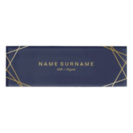 Modernes Minimalistisches Goldgeometrisches Namenschild